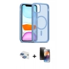 MARSİLYAN™- iPhone 11 Kılıf Siluet Minimal Prime - Siyah 3D Antistatik Mat Seramik Nano Ekran Koruyucu + Pers Alüminyum Kamera Lens - GI