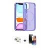 MARSİLYAN™- iPhone 11 Kılıf Siluet Minimal Prime - Siyah 3D Antistatik Mat Seramik Nano Ekran Koruyucu + Pers Alüminyum Kamera Lens - GD