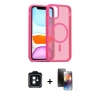 MARSİLYAN™- iPhone 11 Kılıf Siluet Minimal Prime - Siyah 3D Antistatik Mat Seramik Nano Ekran Koruyucu + PVD Metal Kamera Lens - SH