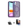 MARSİLYAN™- iPhone 11 Kılıf Siluet Minimal Prime - Siyah 3D Antistatik Mat Seramik Nano Ekran Koruyucu + Şeffaf Kamera Lens Koruma Cam