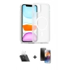 MARSİLYAN™- iPhone 11 Kılıf Siluet Minimal Prime - Siyah 3D Antistatik Mat Seramik Nano Ekran Koruyucu + Şeffaf Kamera Lens Koruma Cam