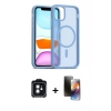MARSİLYAN™- iPhone 11 Kılıf Siluet Minimal Prime - Siyah 3D Antistatik Mat Seramik Nano Ekran Koruyucu + PVD Metal Kamera Lens - SH