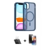 MARSİLYAN™- iPhone 11 Kılıf Siluet Minimal Prime - Siyah 3D Antistatik Mat Seramik Nano Ekran Koruyucu + Şeffaf Kamera Lens Koruma Cam