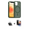 MARSİLYAN™- iPhone 11 Kılıf Siluet Minimal Prime - Siyah 3D Antistatik Mat Seramik Nano Ekran Koruyucu + Şeffaf Kamera Lens Koruma Cam