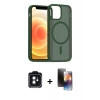 MARSİLYAN™- iPhone 11 Kılıf Siluet Minimal Prime - Siyah 3D Antistatik Mat Seramik Nano Ekran Koruyucu + PVD Metal Kamera Lens - SH