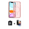 MARSİLYAN™- iPhone 11 Kılıf Siluet Minimal Prime - Siyah 3D Antistatik Mat Seramik Nano Ekran Koruyucu + Yeşil PVD Metal Kamera Lens