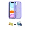 MARSİLYAN™- iPhone 11 Kılıf Siluet Minimal Prime - Siyah 3D Antistatik Seramik Nano Ekran Koruyucu + Rainbow Kamera Lens Koruma Cam - KI