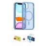 MARSİLYAN™- iPhone 11 Kılıf Siluet Minimal Prime - Siyah 3D Antistatik Seramik Nano Ekran Koruyucu + Rainbow Kamera Lens Koruma Cam - KI
