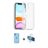 MARSİLYAN™- iPhone 11 Kılıf Siluet Minimal Prime - Siyah 3D Antistatik Seramik Nano Ekran Koruyucu + Neon Fosforlu Kamera Lens - MI