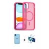 MARSİLYAN™- iPhone 11 Kılıf Siluet Minimal Prime - Siyah 3D Antistatik Seramik Nano Ekran Koruyucu + Neon Fosforlu Kamera Lens - MI