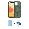 MARSİLYAN™- iPhone 11 Kılıf Siluet Minimal Prime - Siyah 3D Antistatik Seramik Nano Ekran Koruyucu + Neon Fosforlu Kamera Lens - MI