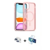 MARSİLYAN™- iPhone 11 Kılıf Siluet Minimal Prime - Siyah 3D Antistatik Seramik Nano Ekran Koruyucu + Pers Alüminyum Kamera Lens - LT