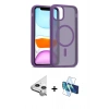MARSİLYAN™- iPhone 11 Kılıf Siluet Minimal Prime - Siyah 3D Antistatik Seramik Nano Ekran Koruyucu + Raze Metal Kamera Lens - GS