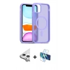 MARSİLYAN™- iPhone 11 Kılıf Siluet Minimal Prime - Siyah 3D Antistatik Seramik Nano Ekran Koruyucu + Raze Metal Kamera Lens - GS