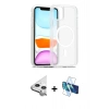 MARSİLYAN™- iPhone 11 Kılıf Siluet Minimal Prime - Siyah 3D Antistatik Seramik Nano Ekran Koruyucu + Raze Metal Kamera Lens - GS