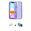MARSİLYAN™- iPhone 11 Kılıf Siluet Minimal Prime - Siyah 3D Antistatik Seramik Nano Ekran Koruyucu + Renkli Kamera Lens Koruma Cam - YL