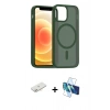 MARSİLYAN™- iPhone 11 Kılıf Siluet Minimal Prime - Siyah 3D Antistatik Seramik Nano Ekran Koruyucu + Renkli Kamera Lens Koruma Cam - YL