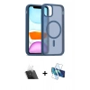 MARSİLYAN™- iPhone 11 Kılıf Siluet Minimal Prime - Siyah 3D Antistatik Seramik Nano Ekran Koruyucu + Kamera Lens Koruma Cam - SF