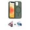 MARSİLYAN™- iPhone 11 Kılıf Siluet Minimal Prime - Siyah 3D Antistatik Seramik Nano Ekran Koruyucu + Raze Metal Kamera Lens - SH