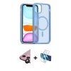 MARSİLYAN™- iPhone 11 Kılıf Siluet Minimal Prime - Siyah 3D Antistatik Seramik Nano Ekran Koruyucu + Raze Metal Kamera Lens - SH