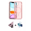 MARSİLYAN™- iPhone 11 Kılıf Siluet Minimal Prime - Siyah 3D Antistatik Seramik Nano Ekran Koruyucu + Raze Metal Kamera Lens - SH
