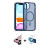 MARSİLYAN™- iPhone 11 Kılıf Siluet Minimal Prime - Siyah 3D Antistatik Seramik Nano Ekran Koruyucu + Raze Metal Kamera Lens - SH