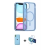 MARSİLYAN™- iPhone 11 Kılıf Siluet Minimal Prime - Siyah 3D Antistatik Seramik Nano Ekran Koruyucu + Neon Fosforlu Kamera Lens - YL