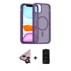 MARSİLYAN™- iPhone 11 Kılıf Siluet Minimal Prime - Siyah 6D Antistatik Mat Seramik Hayalet Nano Ekran Koruyucu + Raze Metal Kamera Lens - SH