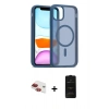 MARSİLYAN™- iPhone 11 Kılıf Siluet Minimal Prime - Siyah 6D Antistatik Mat Seramik Hayalet Nano Ekran Koruyucu + Pers Alüminyum Kamera Lens - KI