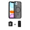 MARSİLYAN™- iPhone 11 Kılıf Siluet Minimal Prime - Siyah 6D Antistatik Mat Seramik Hayalet Nano Ekran Koruyucu + PVD Metal Kamera Lens - YL