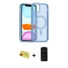 MARSİLYAN™- iPhone 11 Kılıf Siluet Minimal Prime - Siyah 6D Antistatik Mat Seramik Hayalet Nano Ekran Koruyucu + Rainbow Kamera Lens Koruma Cam - KI