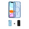 MARSİLYAN™- iPhone 11 Kılıf Siluet Minimal Prime - Siyah 6D Antistatik Mat Seramik Hayalet Nano Ekran Koruyucu + Neon Fosforlu Kamera Lens - MI
