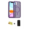 MARSİLYAN™- iPhone 11 Kılıf Siluet Minimal Prime - Siyah 6D Antistatik Mat Seramik Hayalet Nano Ekran Koruyucu + Rainbow Kamera Lens Koruma Cam - KI