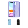 MARSİLYAN™- iPhone 11 Kılıf Siluet Minimal Prime - Siyah 6D Antistatik Mat Seramik Hayalet Nano Ekran Koruyucu + Neon Fosforlu Kamera Lens - MI