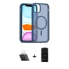 MARSİLYAN™- iPhone 11 Kılıf Siluet Minimal Prime - Siyah 6D Antistatik Mat Seramik Hayalet Nano Ekran Koruyucu + Kamera Lens Koruma Cam - SF