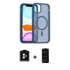 MARSİLYAN™- iPhone 11 Kılıf Siluet Minimal Prime - Siyah 6D Antistatik Mat Seramik Hayalet Nano Ekran Koruyucu + PVD Metal Kamera Lens - TU