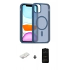 MARSİLYAN™- iPhone 11 Kılıf Siluet Minimal Prime - Siyah 6D Antistatik Mat Seramik Hayalet Nano Ekran Koruyucu + Renkli Kamera Lens Koruma Cam - PE