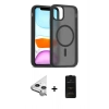 MARSİLYAN™- iPhone 11 Kılıf Siluet Minimal Prime - Siyah 6D Antistatik Mat Seramik Hayalet Nano Ekran Koruyucu + Raze Metal Kamera Lens - GS