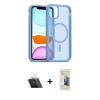 MARSİLYAN™- iPhone 11 Kılıf Siluet Minimal Prime - Siyah 6D Mat Seramik Hayalet Nano Ekran Koruyucu + Kamera Lens Koruma Cam - SF