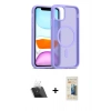 MARSİLYAN™- iPhone 11 Kılıf Siluet Minimal Prime - Siyah 6D Mat Seramik Hayalet Nano Ekran Koruyucu + Kamera Lens Koruma Cam - SF
