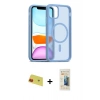 MARSİLYAN™- iPhone 11 Kılıf Siluet Minimal Prime - Siyah 6D Mat Seramik Hayalet Nano Ekran Koruyucu + Rainbow Kamera Lens Koruma Cam - KI