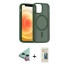 MARSİLYAN™- iPhone 11 Kılıf Siluet Minimal Prime - Siyah 6D Mat Seramik Hayalet Nano Ekran Koruyucu + Raze Metal Kamera Lens - KI