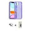 MARSİLYAN™- iPhone 11 Kılıf Siluet Minimal Prime - Siyah 6D Mat Seramik Hayalet Nano Ekran Koruyucu + Pers Alüminyum Kamera Lens - LT