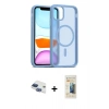 MARSİLYAN™- iPhone 11 Kılıf Siluet Minimal Prime - Siyah 6D Mat Seramik Hayalet Nano Ekran Koruyucu + Pers Alüminyum Kamera Lens - LT