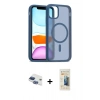 MARSİLYAN™- iPhone 11 Kılıf Siluet Minimal Prime - Siyah 6D Mat Seramik Hayalet Nano Ekran Koruyucu + Pers Alüminyum Kamera Lens - LT