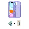 MARSİLYAN™- iPhone 11 Kılıf Siluet Minimal Prime - Siyah 6D Mat Seramik Hayalet Nano Ekran Koruyucu + Raze Metal Kamera Lens - MI
