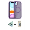 MARSİLYAN™- iPhone 11 Kılıf Siluet Minimal Prime - Siyah 6D Mat Seramik Hayalet Nano Ekran Koruyucu + Raze Metal Kamera Lens - MI