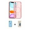 MARSİLYAN™- iPhone 11 Kılıf Siluet Minimal Prime - Siyah 6D Mat Seramik Hayalet Nano Ekran Koruyucu + Neon Fosforlu Kamera Lens - YL