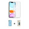 MARSİLYAN™- iPhone 11 Kılıf Siluet Minimal Prime - Siyah 6D Mat Seramik Hayalet Nano Ekran Koruyucu + Neon Fosforlu Kamera Lens - YL