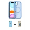 MARSİLYAN™- iPhone 11 Kılıf Siluet Minimal Prime - Siyah 6D Mat Seramik Hayalet Nano Ekran Koruyucu + Neon Fosforlu Kamera Lens - YL